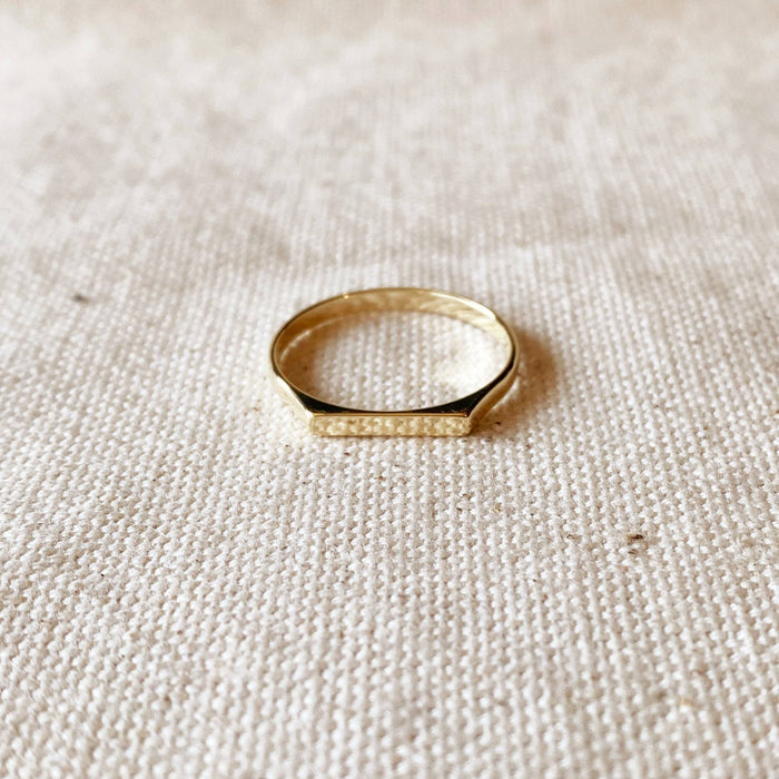 18k Gold Filled Flat Top Ring: 7.5