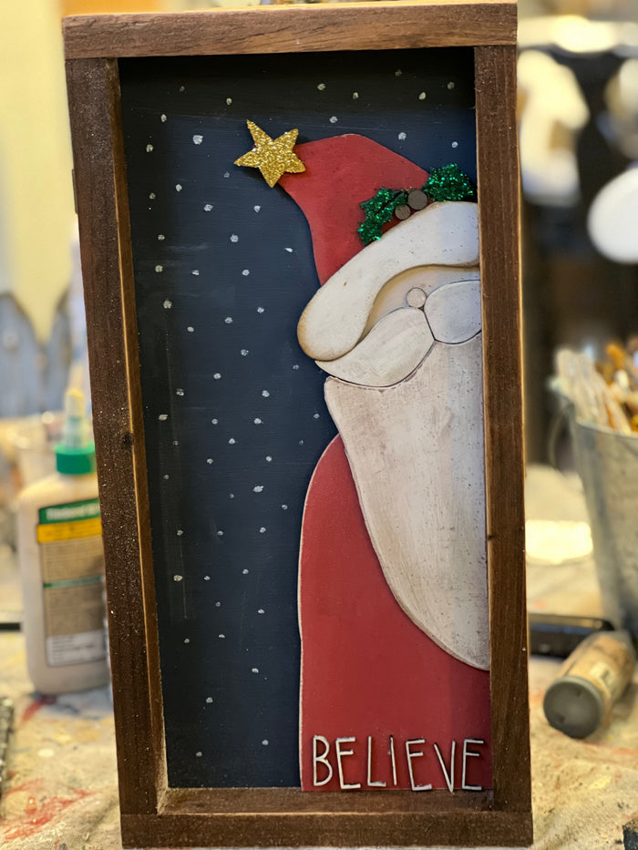 Whimsical Santa "Believe"