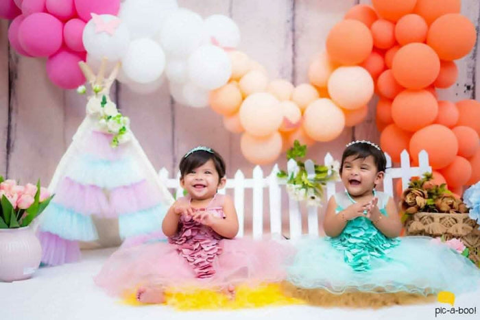 1st Birthday Beautiful Twin Dress/Frock For Baby Girl - PyaraBaby