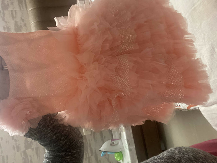 1st Birthday Peach Frock/Dress for Baby Girl - PyaraBaby