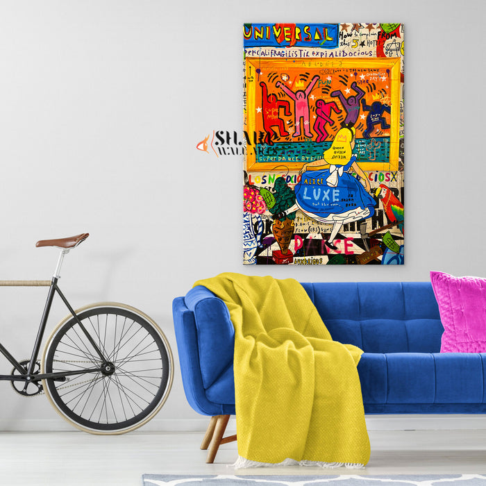 Alice Colorful Cartoon Style Canvas Wall Art
