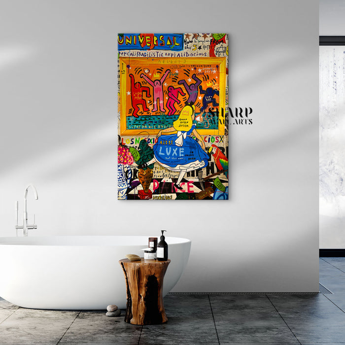 Alice Colorful Cartoon Style Canvas Wall Art