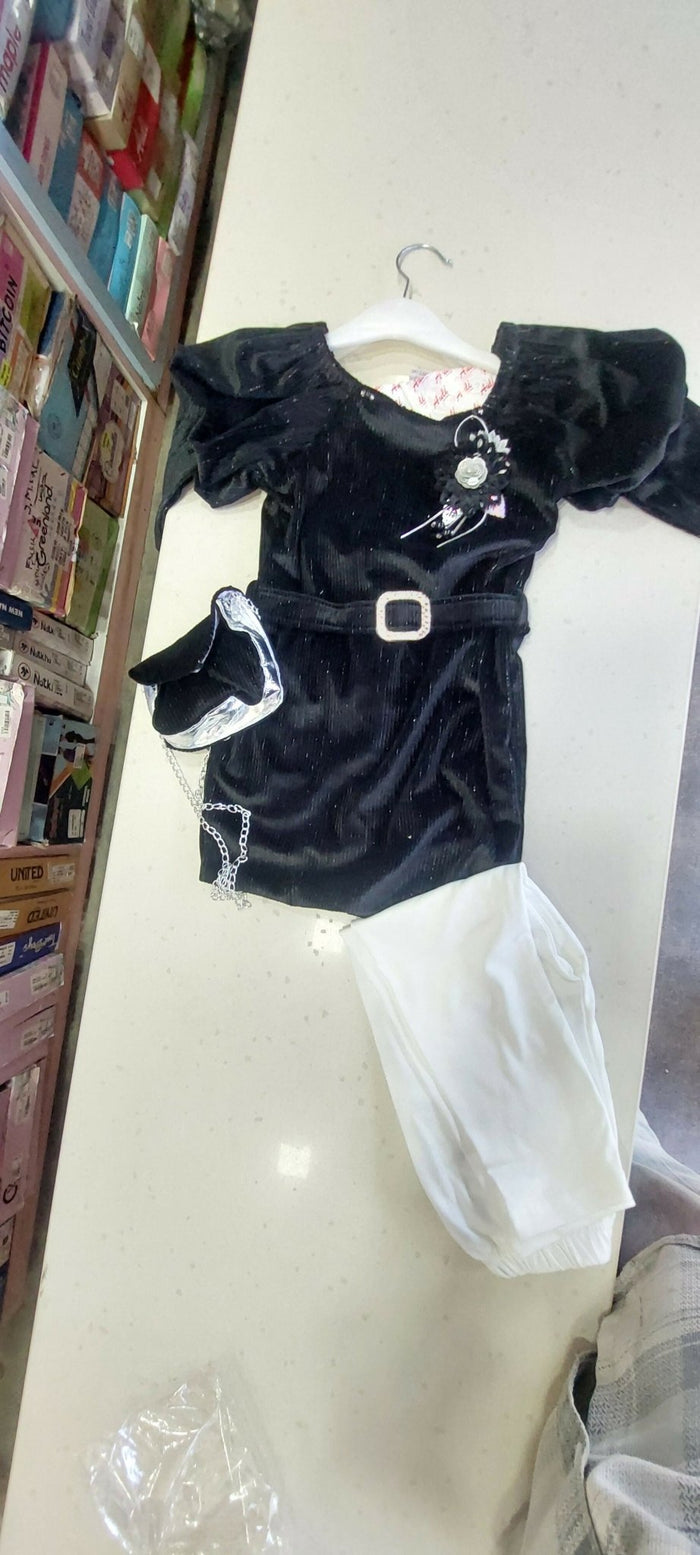 Auli/ Girl Dress With Purse & leggings