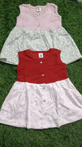 Set of 2 Baby Girl Frocks/Dresses, crafted from soft, breathable fabric with charming designs for comfort and style on any occasion.