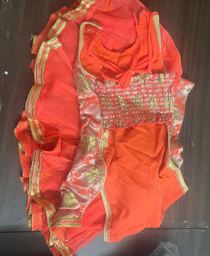 Dress your little princess in traditional elegance with our Baby Girl Ghagra Set - timeless charm for special occasions!