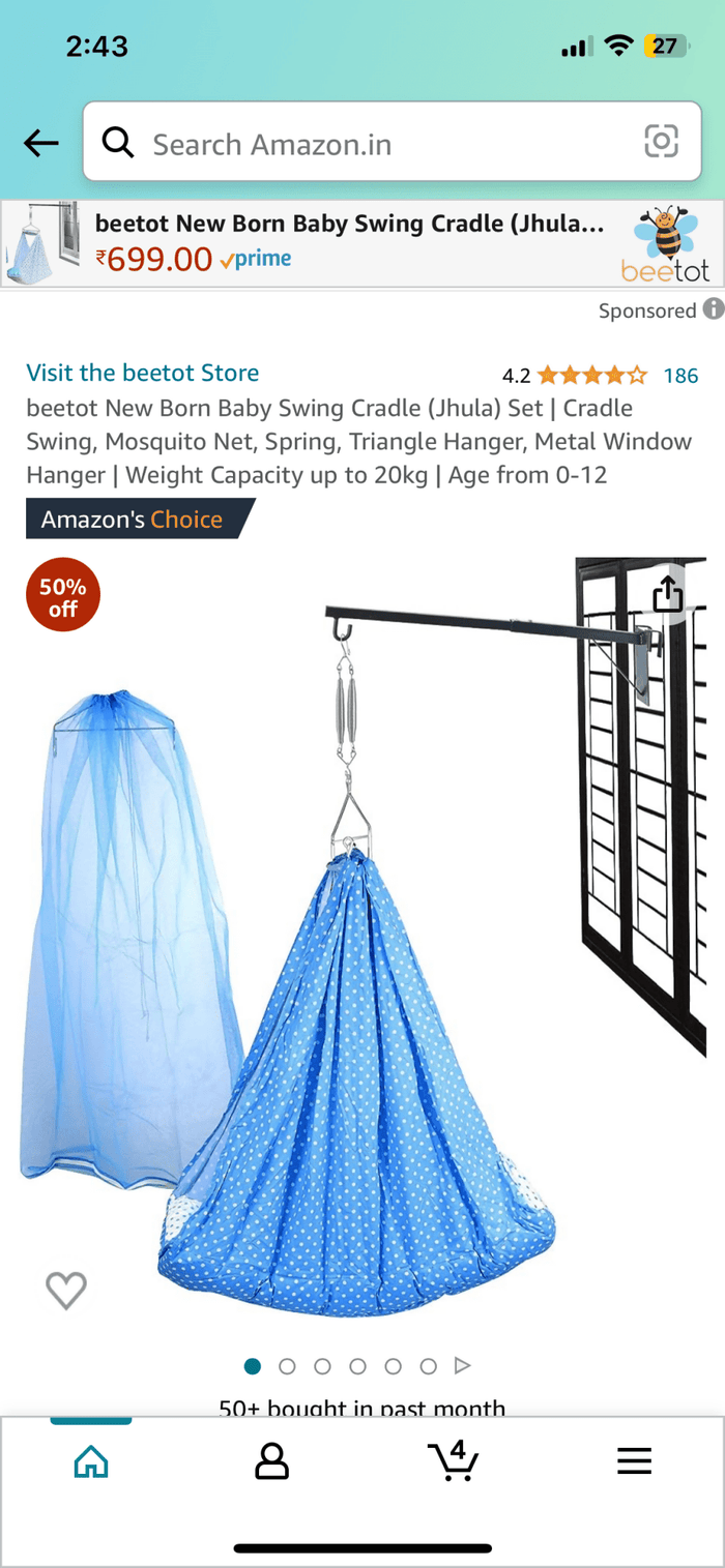 Baby Hammock window support bar - PyaraBaby