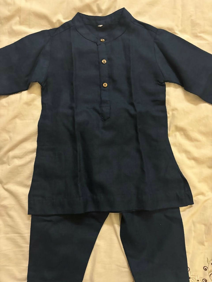 BABYHUG Navy Blue Kurta Set with Embroidered Jacket – Elegant & Festive Ethnic Wear for Kids