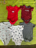 Babyhug Onesies (Set of 5) - Red, Maroon, Grey, White and Lining