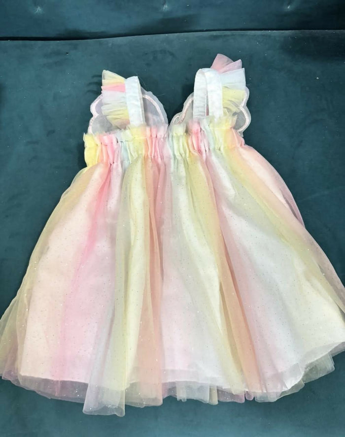 BABYHUG Party Frock with Frills & Butterfly Detail – Elegant & Festive Wear for Baby Girls