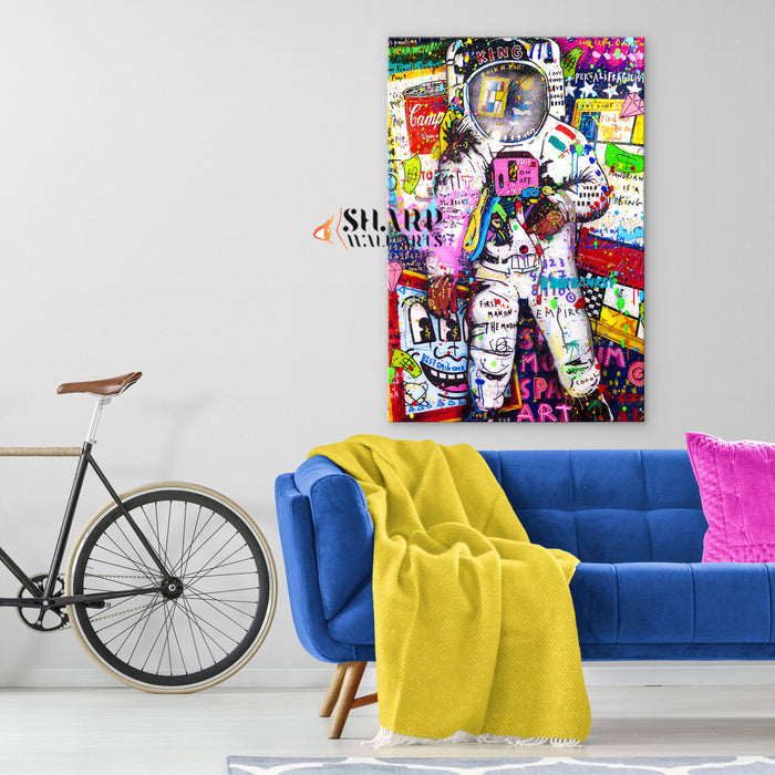 Banksy Astronaut Canvas Wall Art
