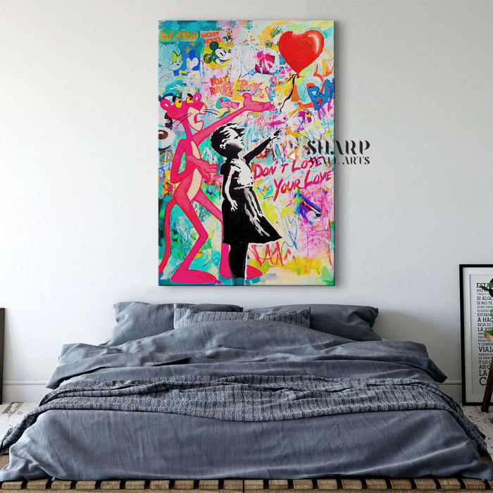 Banksy Balloon Girl Don't Lose Your Love Canvas Wall Art