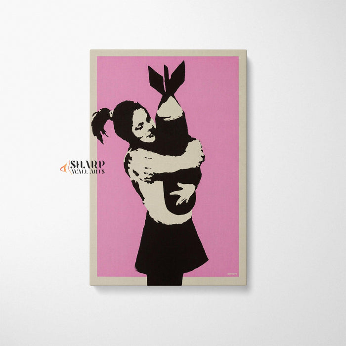 Banksy Bomb Hugger Love Canvas Wall Art - SharpWallArts