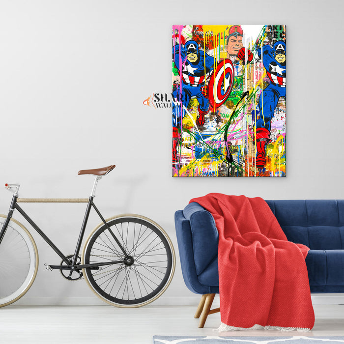 Banksy Captain A Canvas Wall Art Print