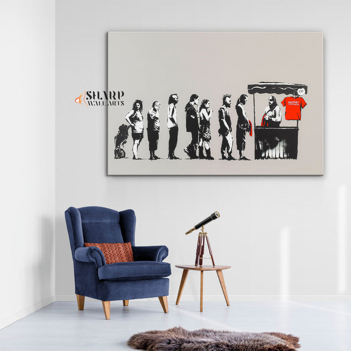 Banksy Destroy Capitalism Canvas Wall Art