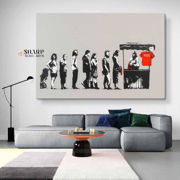 Banksy Destroy Capitalism Canvas Wall Art