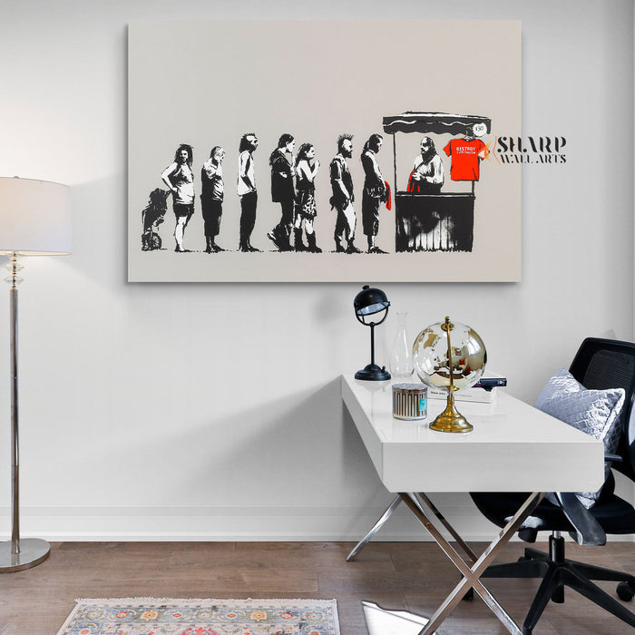 Banksy Destroy Capitalism Canvas Wall Art