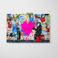 Banksy Einstein And Monkey Love Is The Answer Graffiti Wall Art Canvas - SharpWallArts