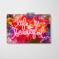 Banksy Life Is Beautiful Neon Sign Canvas Wall Art