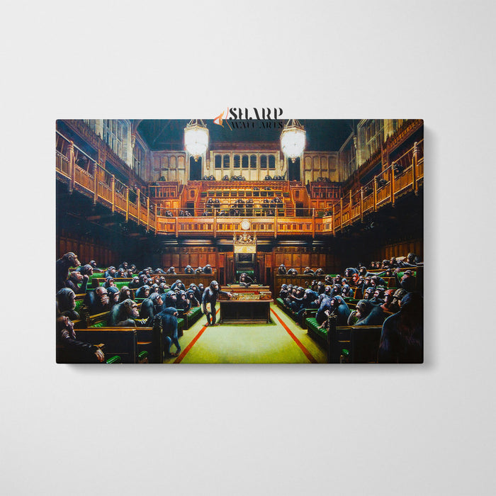 Banksy Monkey Parliament Canvas Wall Art
