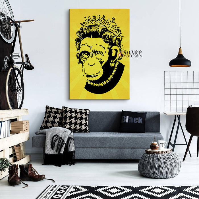 Banksy Monkey Queen Canvas Wall Art