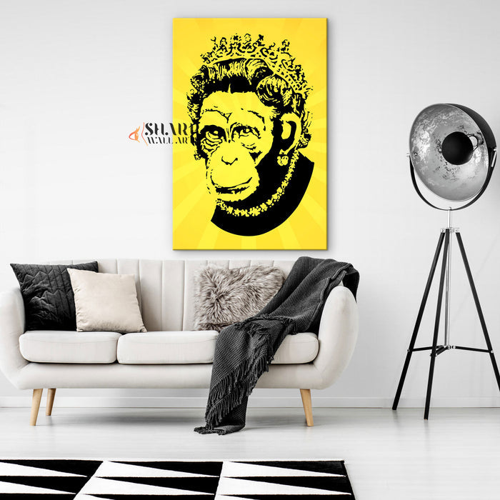 Banksy Monkey Queen Canvas Wall Art