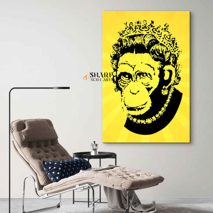 Banksy Monkey Queen Canvas Wall Art
