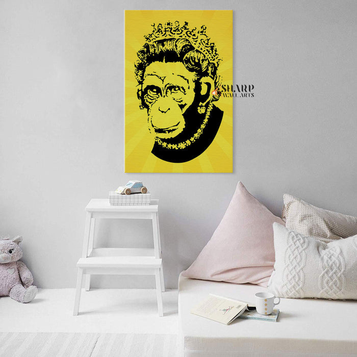 Banksy Monkey Queen Canvas Wall Art