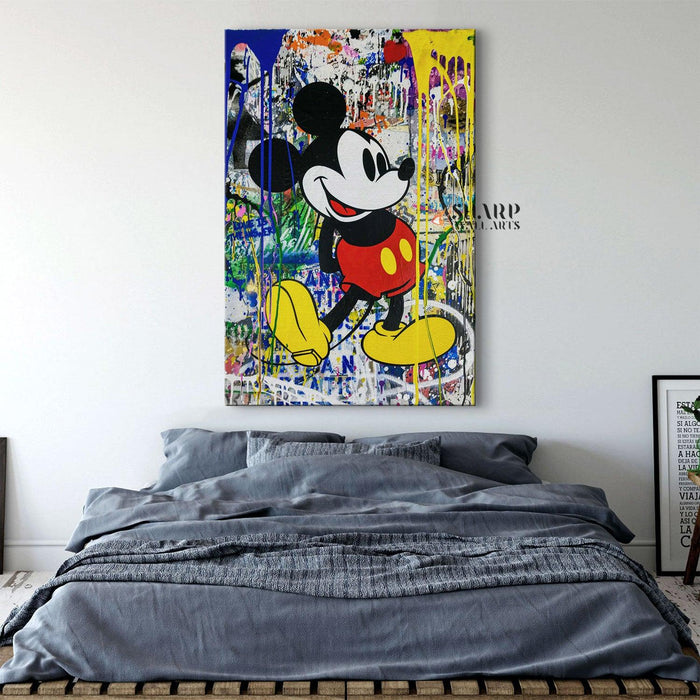 Banksy Mouse Graffiti Wall Art Canvas - SharpWallArts