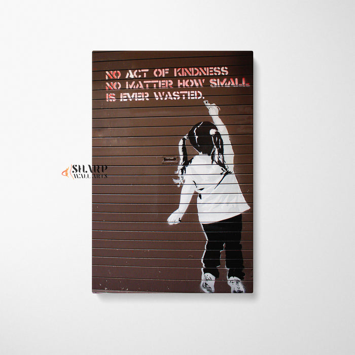 Banksy No Act Of Kindness Canvas Wall Art
