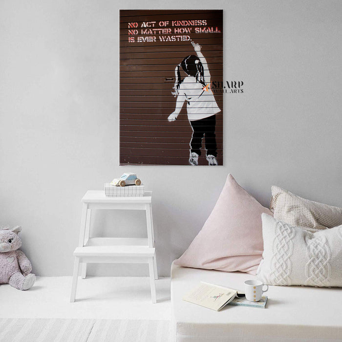 Banksy No Act Of Kindness Canvas Wall Art