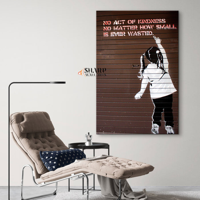 Banksy No Act Of Kindness Canvas Wall Art