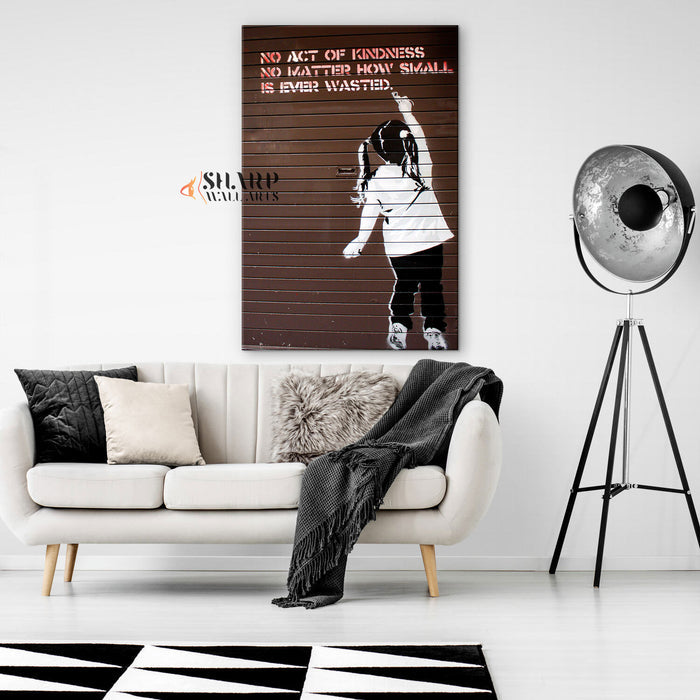 Banksy No Act Of Kindness Canvas Wall Art