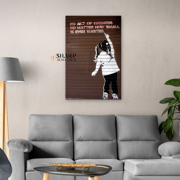 Banksy No Act Of Kindness Canvas Wall Art