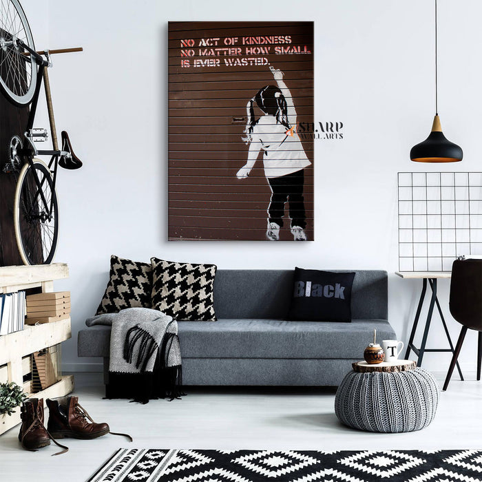 Banksy No Act Of Kindness Canvas Wall Art