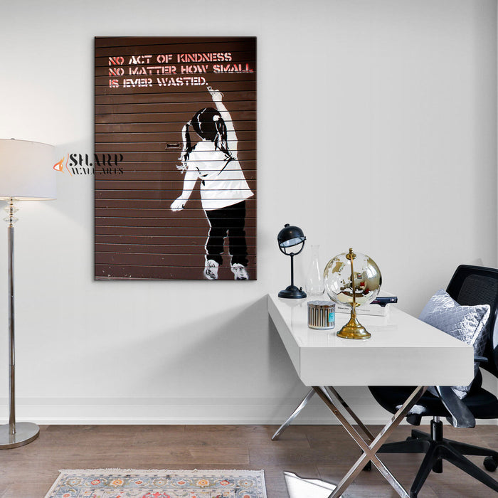 Banksy No Act Of Kindness Canvas Wall Art