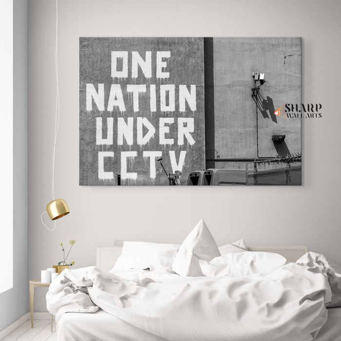 Banksy One Nation Under CCTV Canvas Wall Art