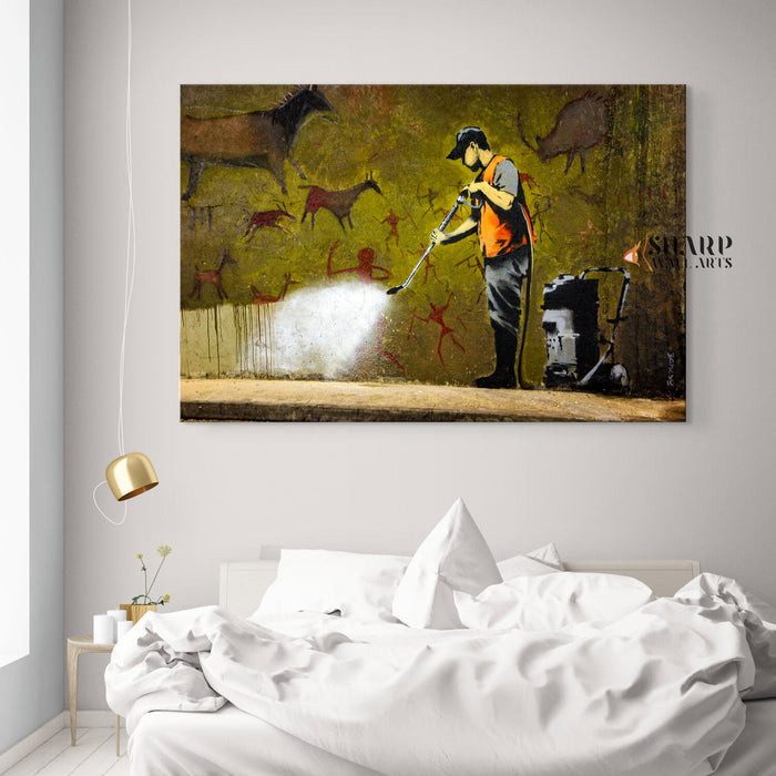 Banksy Power Washer Graffiti Removal Canvas Wall Art