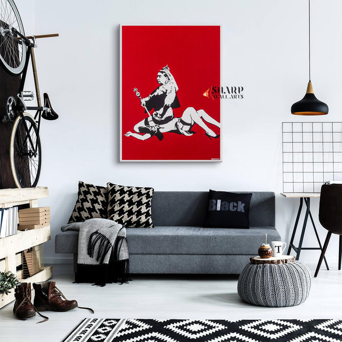 Banksy Queen Victoria Canvas Wall Art