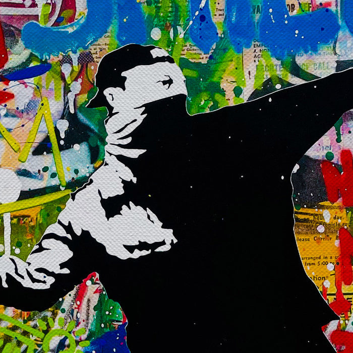 Banksy Thrower Canvas Wall Art