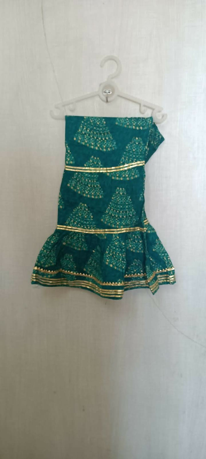 Make a style statement with our Beautiful Green Color Peplum Top and Garara Set, offering elegance and sophistication for festive occasions and parties.