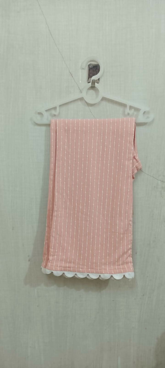 Beautiful Peach Color with White Color Stripes Cord Set for Baby Girl - PyaraBaby