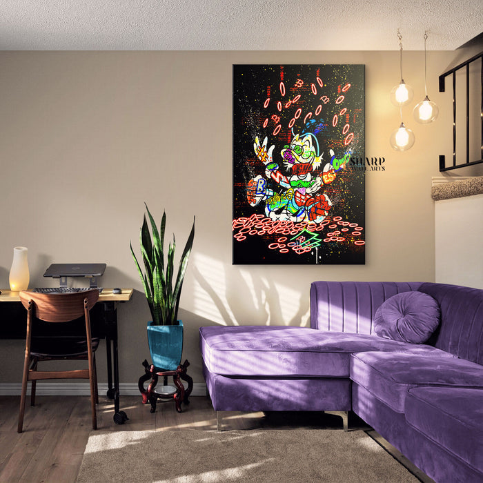 Bitcoin Rich Duck Canvas Wall Art