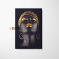 Black Woman With Golden Makeup Canvas Wall Art