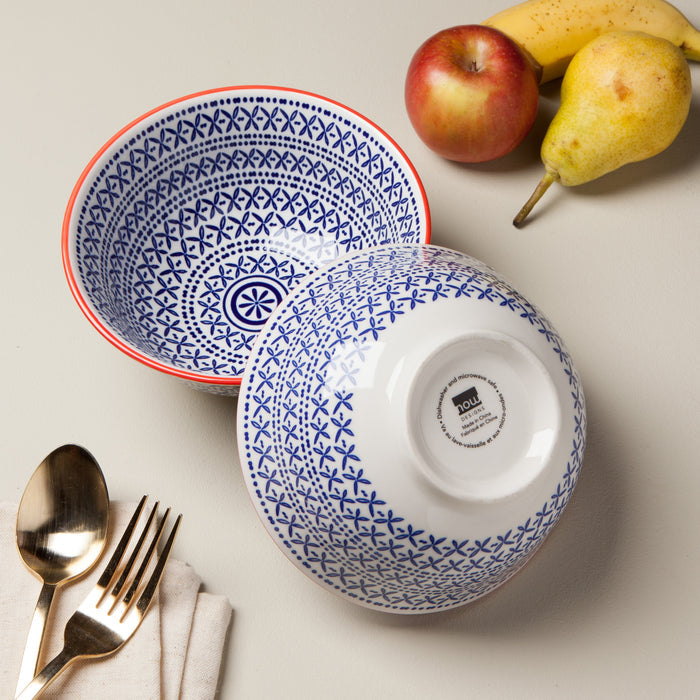 Blue Cross Stamped Bowl 6 inch