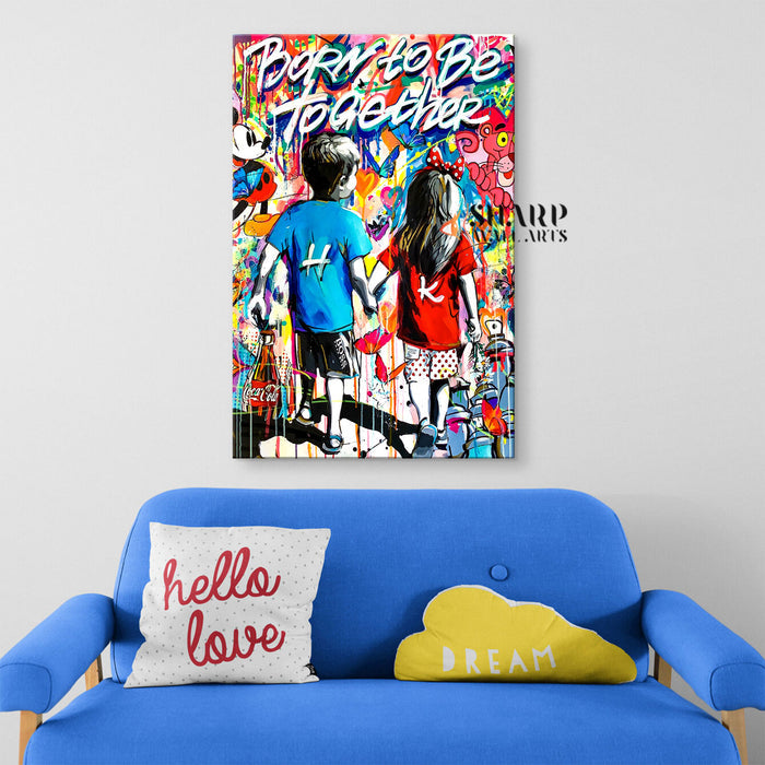 Born To Be Together Canvas Wall Art