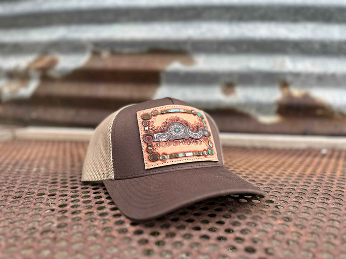 Bridle Bit Hand Tooled Low Profile Trucker Cap