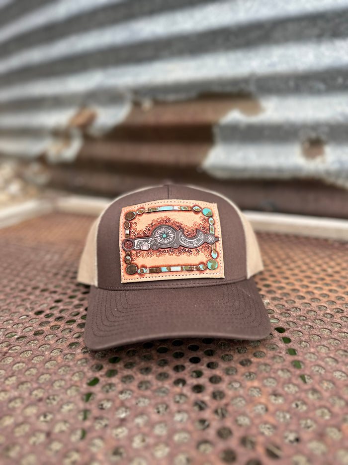 Bridle Bit Hand Tooled Low Profile Trucker Cap