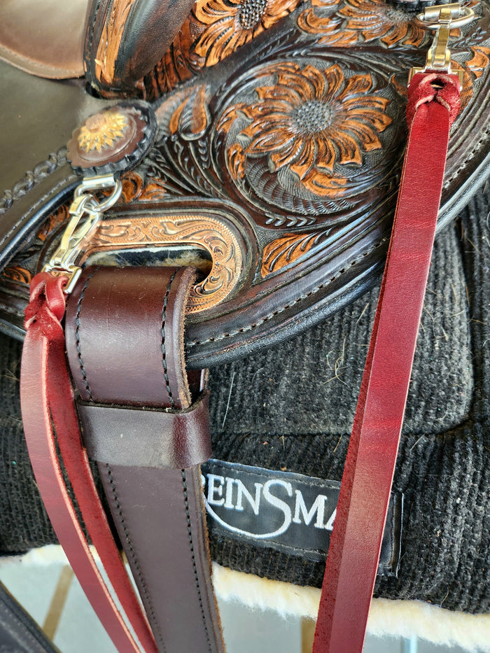 Burgundy Latigo Saddle Strings (Pair)