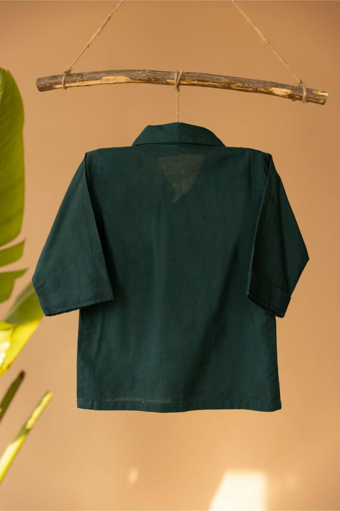 Cardy Green Shirt with car buttons - PyaraBaby