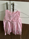 Pink children's dress with floral patterns